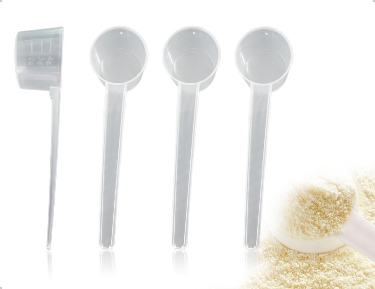 NTHProducts - Meetlepels - Transparant - 4-delige set - 10 ml - Voor bakken en koken - Geschikt voor thuis en op kantoor - 5 gram