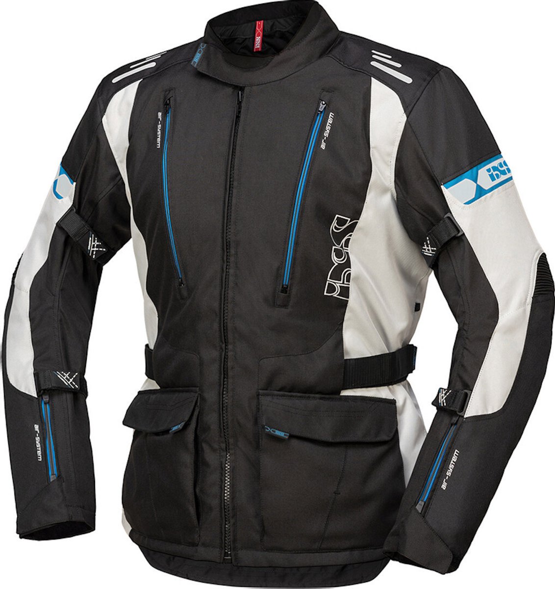 IXS Lorin-ST Zwart Grijs Blauw Textiele Motorjas - Jas