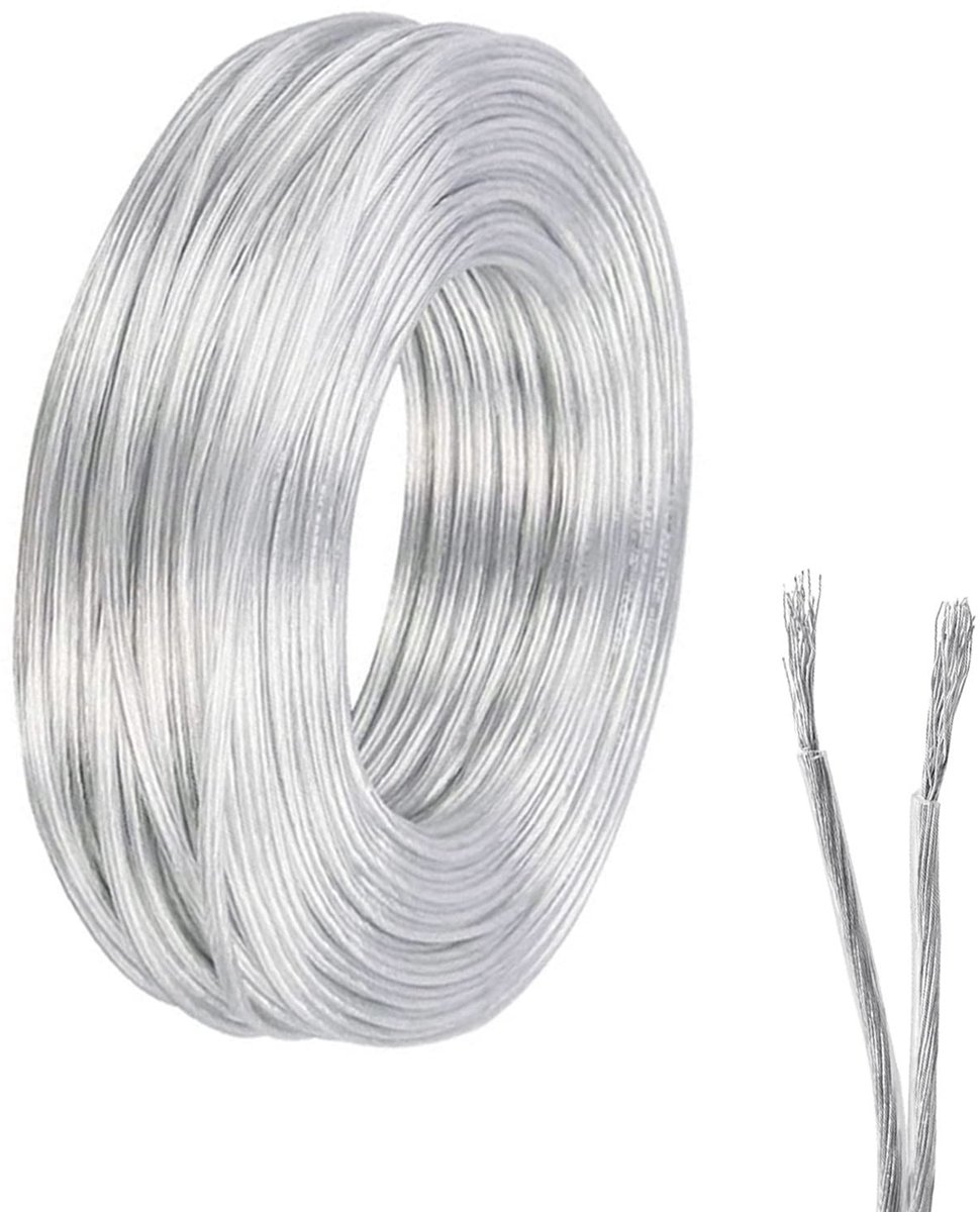 MTTProducts - Transparent Electrical Cable - Flexibel - Duurzaam PVC - 10 Meter - Geschikt voor Huishoudelijke Apparaten - 2 Kernen