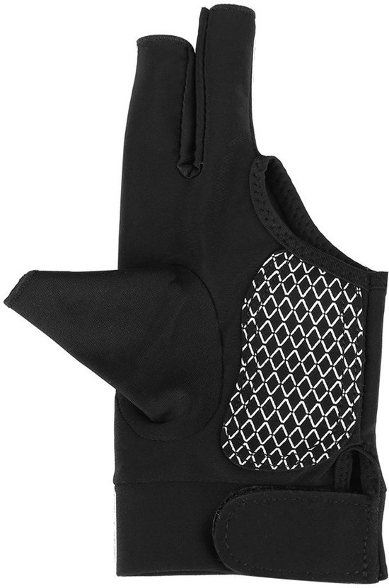Poolhandschoenen - linker hand - biljart - 3 vingers - accessoires - geschikt voor volwassenen - zwart - modelbiljart stootkussen - snooker handschoenen - biljartaccessoires — afbeelding 4