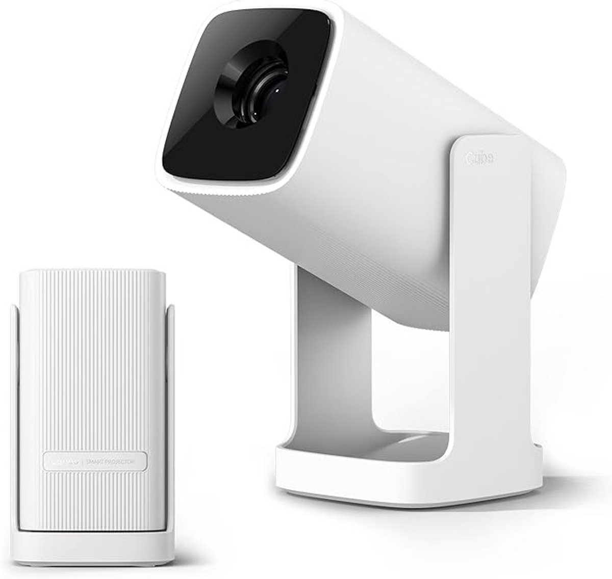 Mini Smart Beamer met Android TV, 200 ISO Lumen en 360° Draaistandaard