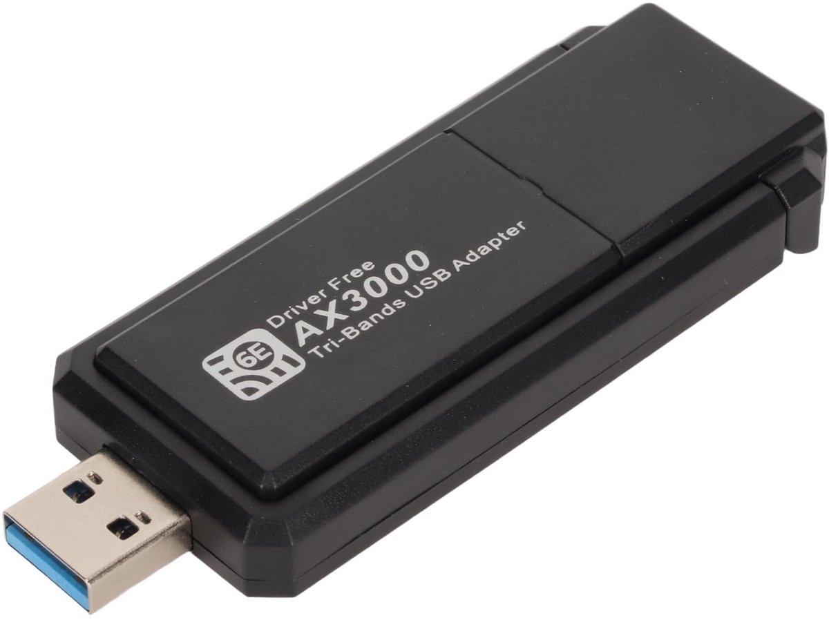 Allecto - USB WiFi-adapter - 3000 Mbps - Draadloze USB-netwerkadapter met Antenne - Compacte Formaat - Triple-band USB-netwerkkaart - Geschikt voor...