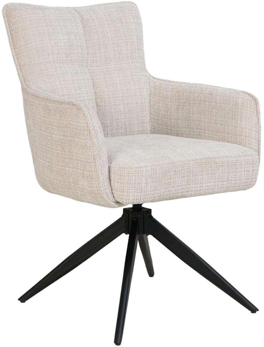 Eetkamerstoel S320 beige stof – draaibaar onderstel