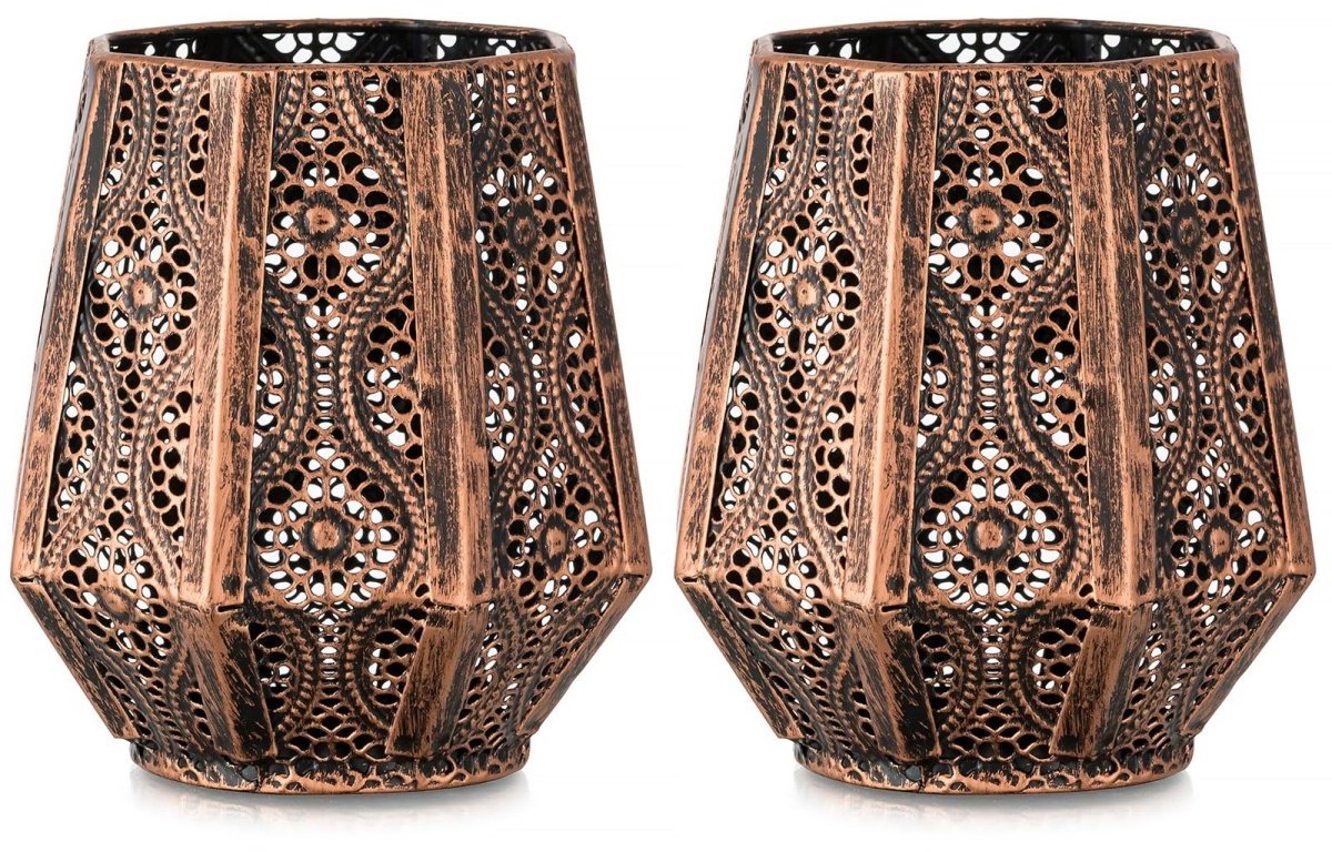 longziming -Marokkaanse Kaarsenhouder - Traditionele Lantaarn - Decoratief Lichtobject - Uitgeholde Snijwerkdesignen - Sfeervolle Schaduwprojectie - Messing En Smeedijzer -Veelzijdig Voor Woonkamer En Tuin - 1 Stuks