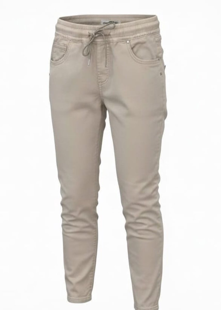 Karostar Jeans - Dames - Beige - Maat 38 - Jogjeans - Met strikkoord - Stretch - Comfortabele pasvorm
