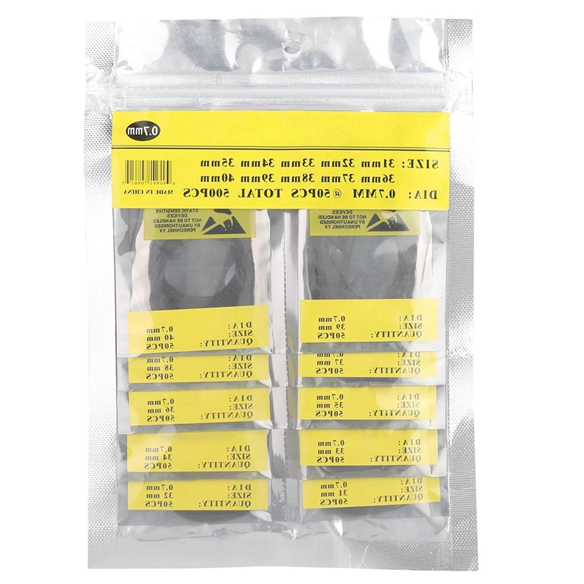 O-Ring Rubber Seal Gaskets voor Horloge Reparatie, 500 Stuks, Vervangende O-Ringen voor Horloges van 16-40mm, Ideaal voor Horloge Onderhoud en Accessoires