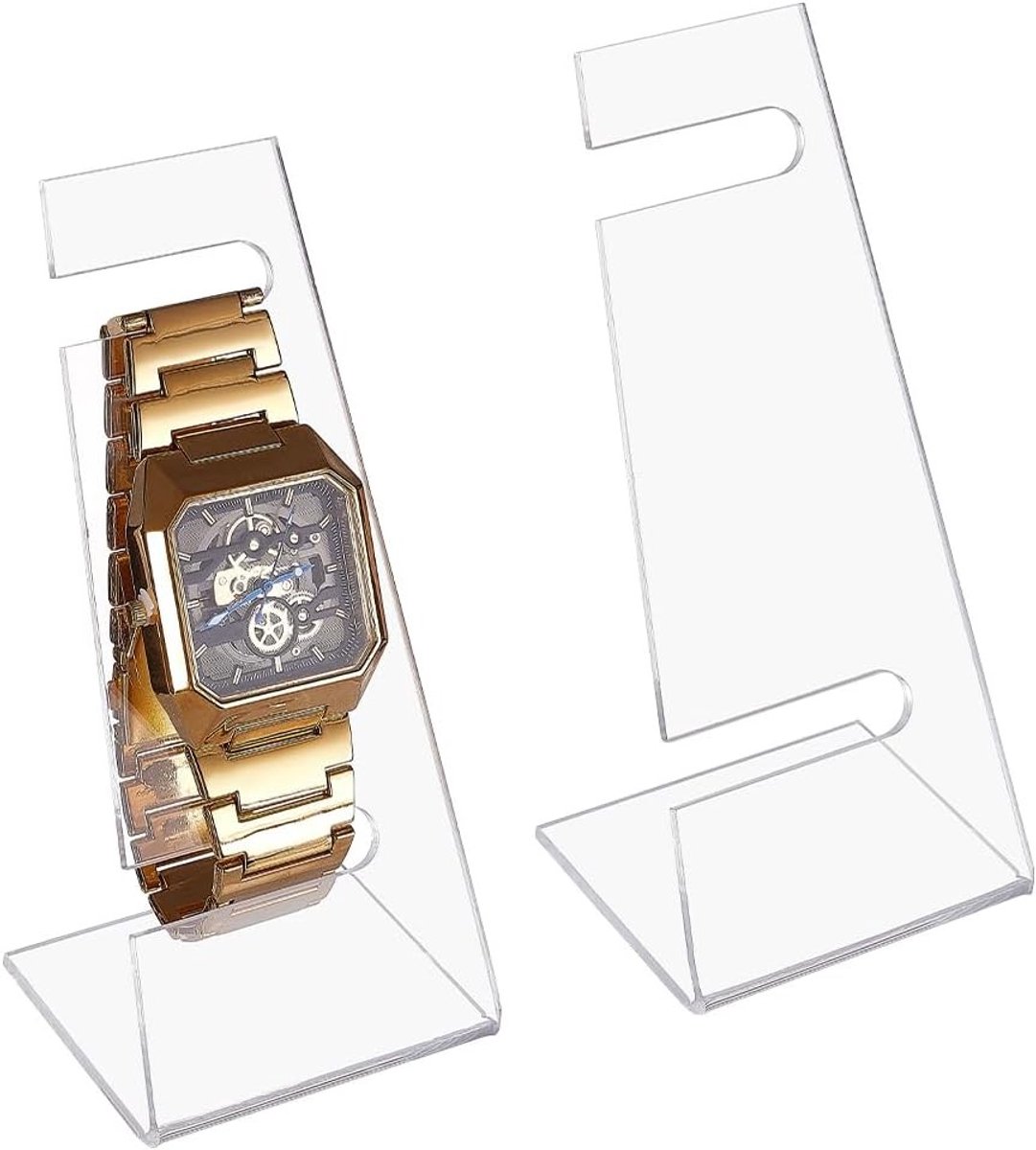 Transparante Horloge Stand - Acryl Presentatiestandaard voor Horloges, Armbanden en Sieraden - Ideaal voor Vaderdag, Organiseren en Showen - 7.5 x 8.5 x 13.5 cm