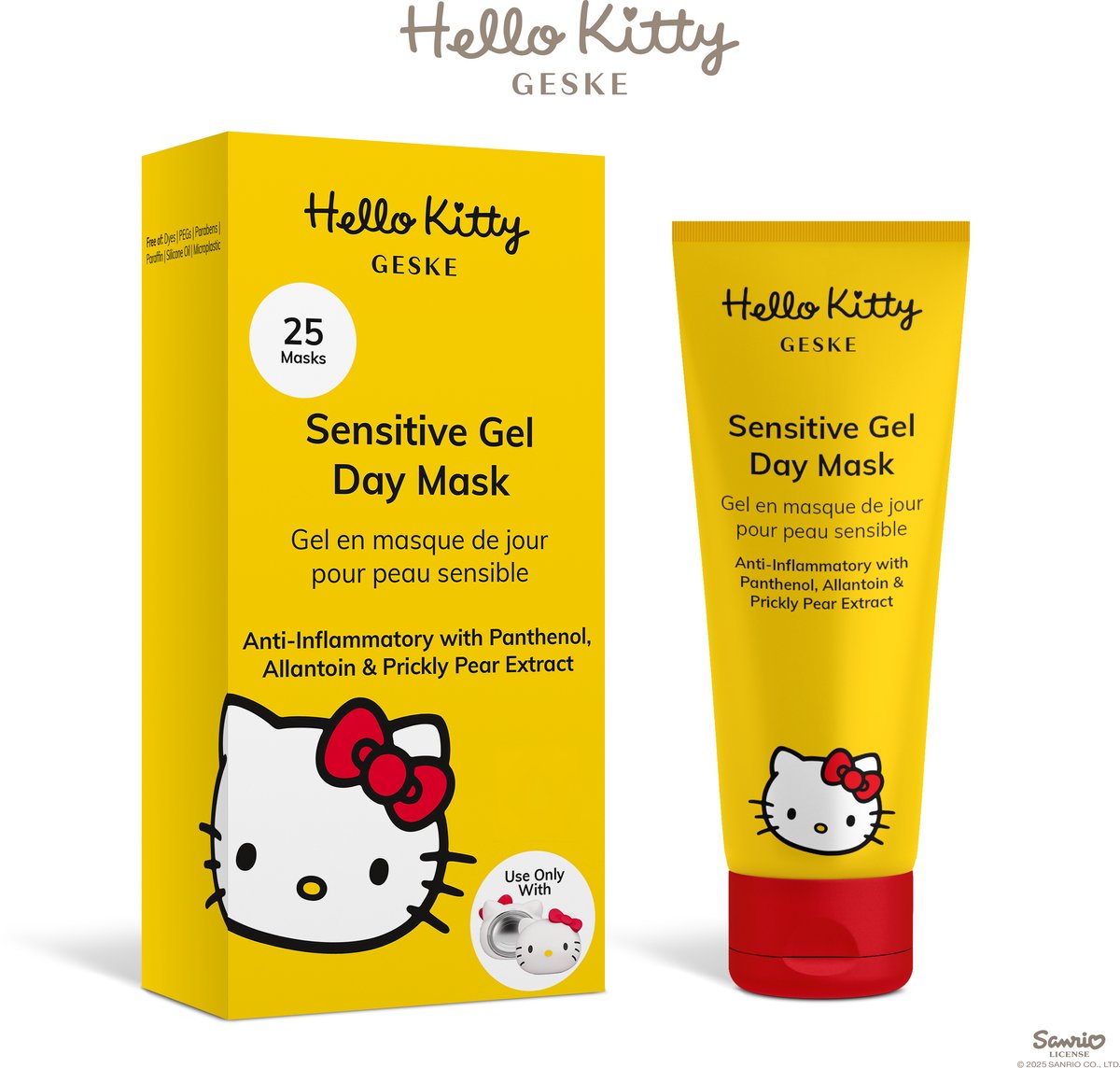 GESKE Sensitive Gel Day Mask | Gebruik met Hello Kitty Sonic Warm & Cool Mask | Met panthenol, allantoïne en cactusvijg | Zachte hydratatie | Voor gevoelige, geïrriteerde huid | Vegan