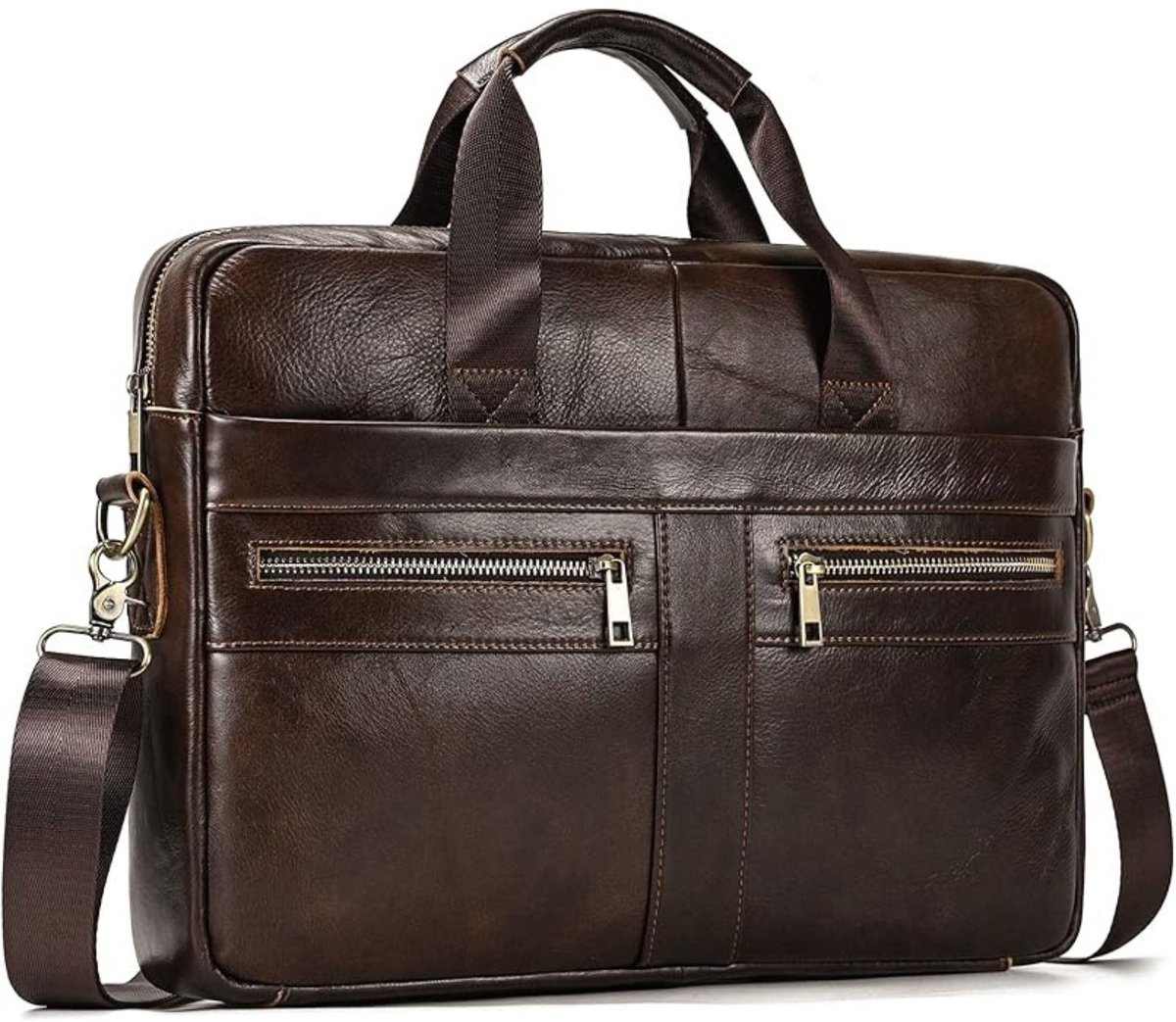 Leren Laptoptas - Laptoptas - Leren Tas - Luxe Leren Laptoptas - Werktas - Schoudertas - Business Tas - Leren Business Tas - 15.6 inch - Donkerbruin - van Imperatoris