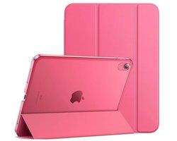 IYUPP Housse de tablette compatible iPad 11 2025 A16 / iPad 10 2022 10,9 pouces - Trifold Bookcase - Auto Sleep/Wake - Hard Back - Rose foncé