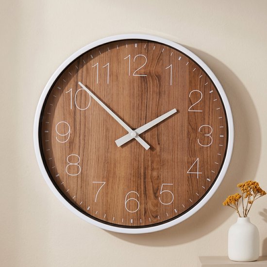 15x15 Inch Stille Klok Muur Welkom Zonnebloem Open Haard Decor voor Hotel Decoratieve Houten Klokken Dubbelzijdige Ronde Houten Wandklok Land voor Veranda Yoga Room
