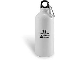 Hacebo® - 75 jaar of being awesome waterfles - Verjaardag - Mensen die 75 jaar zijn geworden - Cadeau - water fles - 500ML