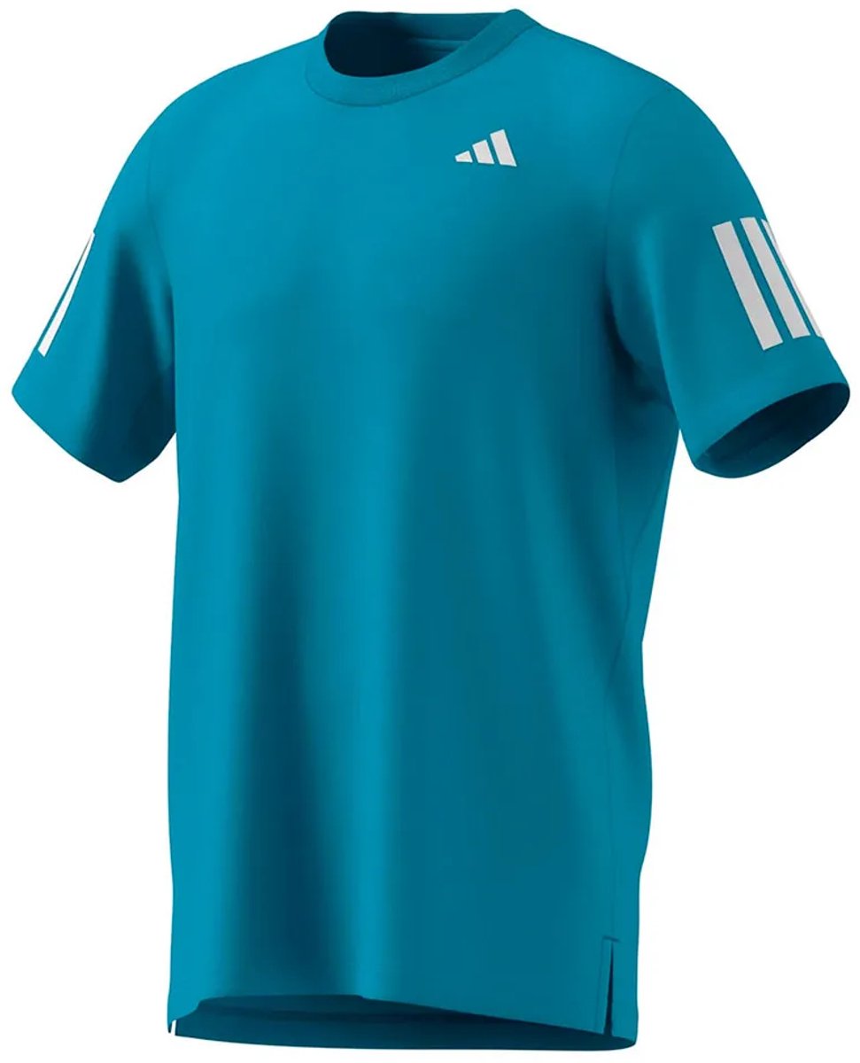 Adidas Club Climacool 3 Stripes T-shirt Met Korte Mouwen Man Signal Cyan