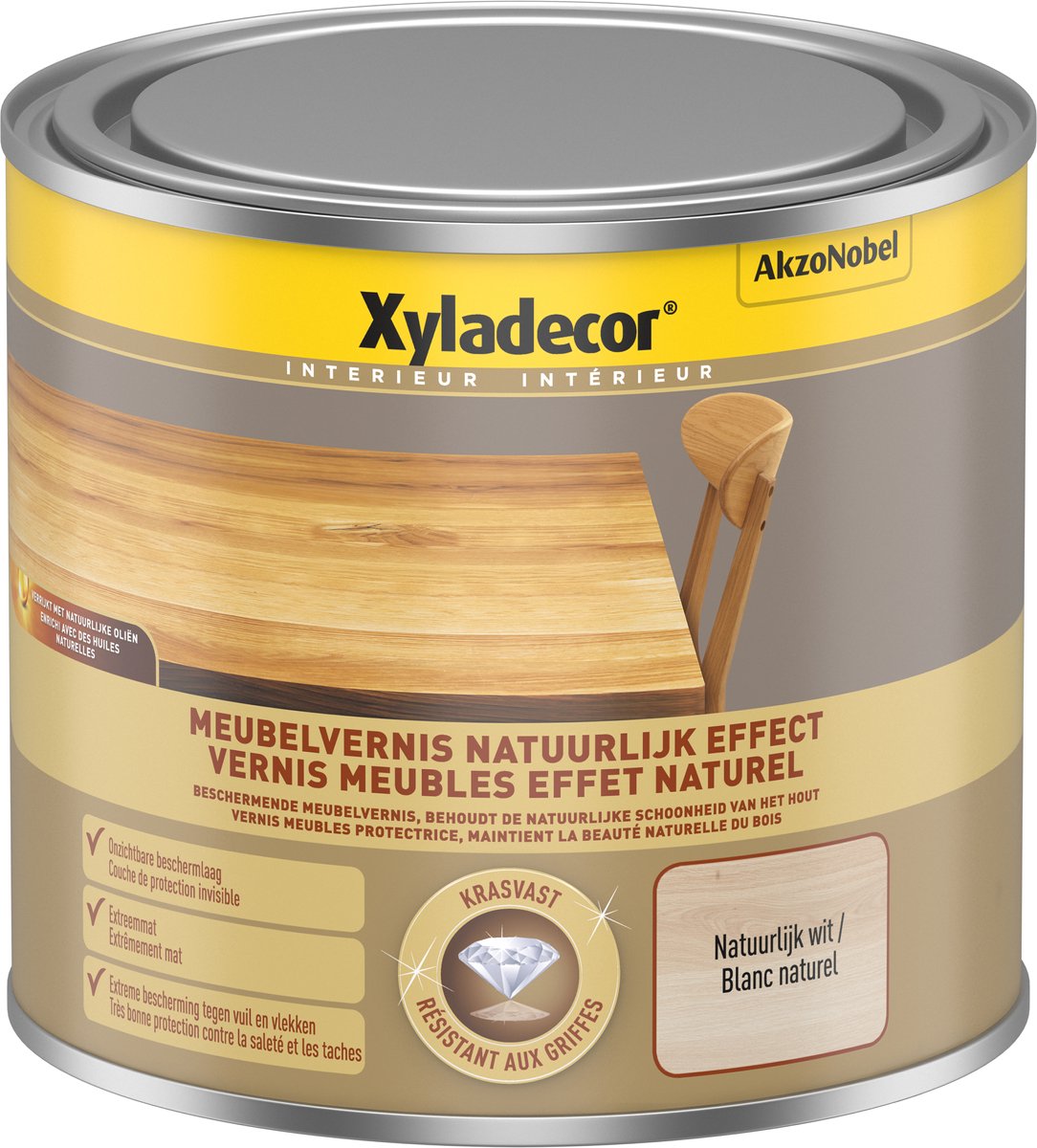 Xyladecor Meubel Vernis Natuurlijk Effect Wit 0,5 L