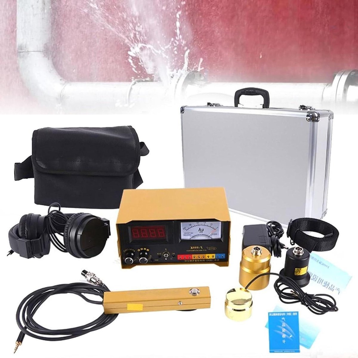 Waterlekdetector - Lekzoeker - Leidingen Opsporen - Instelbare Frequentie - 5.5 kg - Zwart