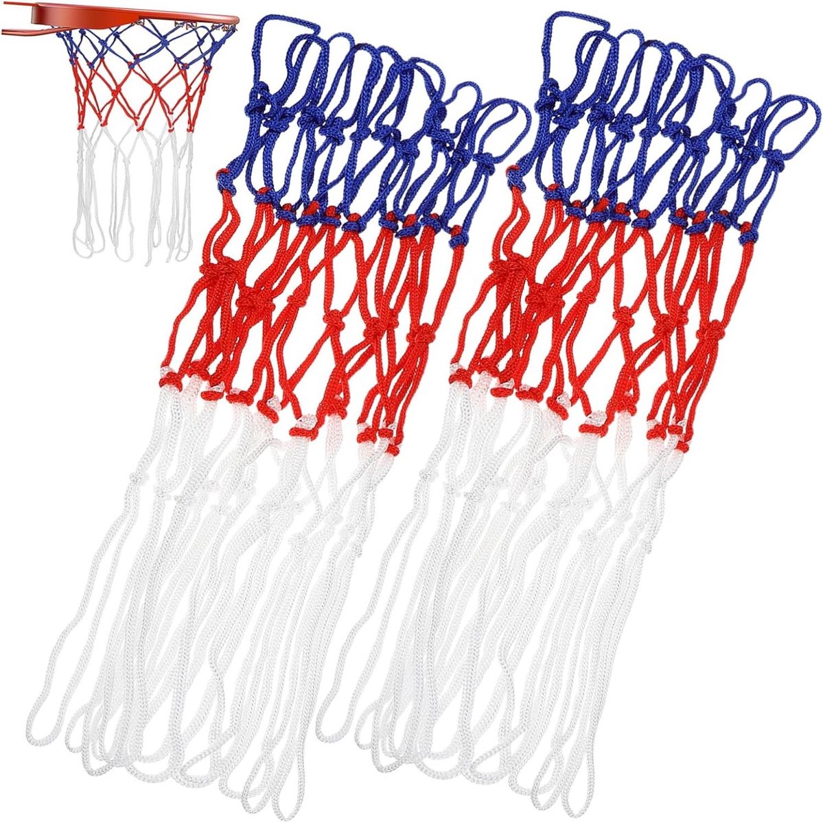 Basketbalnetten - Sportnetten - Wedstrijd Training - Weerbestendig Nylon - 50x28cm - Multi