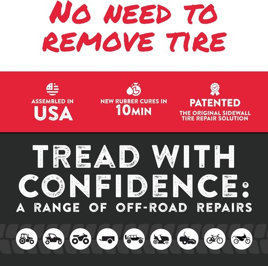Zijwandbanden reparatieset - Patch kit - Banden repareren - Verbeterde rubberformule - 4x4 inch - Zwart van Merkloos — afbeelding 4
