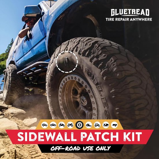 Zijwandbanden reparatieset - Patch kit - Banden repareren - Verbeterde rubberformule - 4x4 inch - Zwart van Merkloos — afbeelding 3