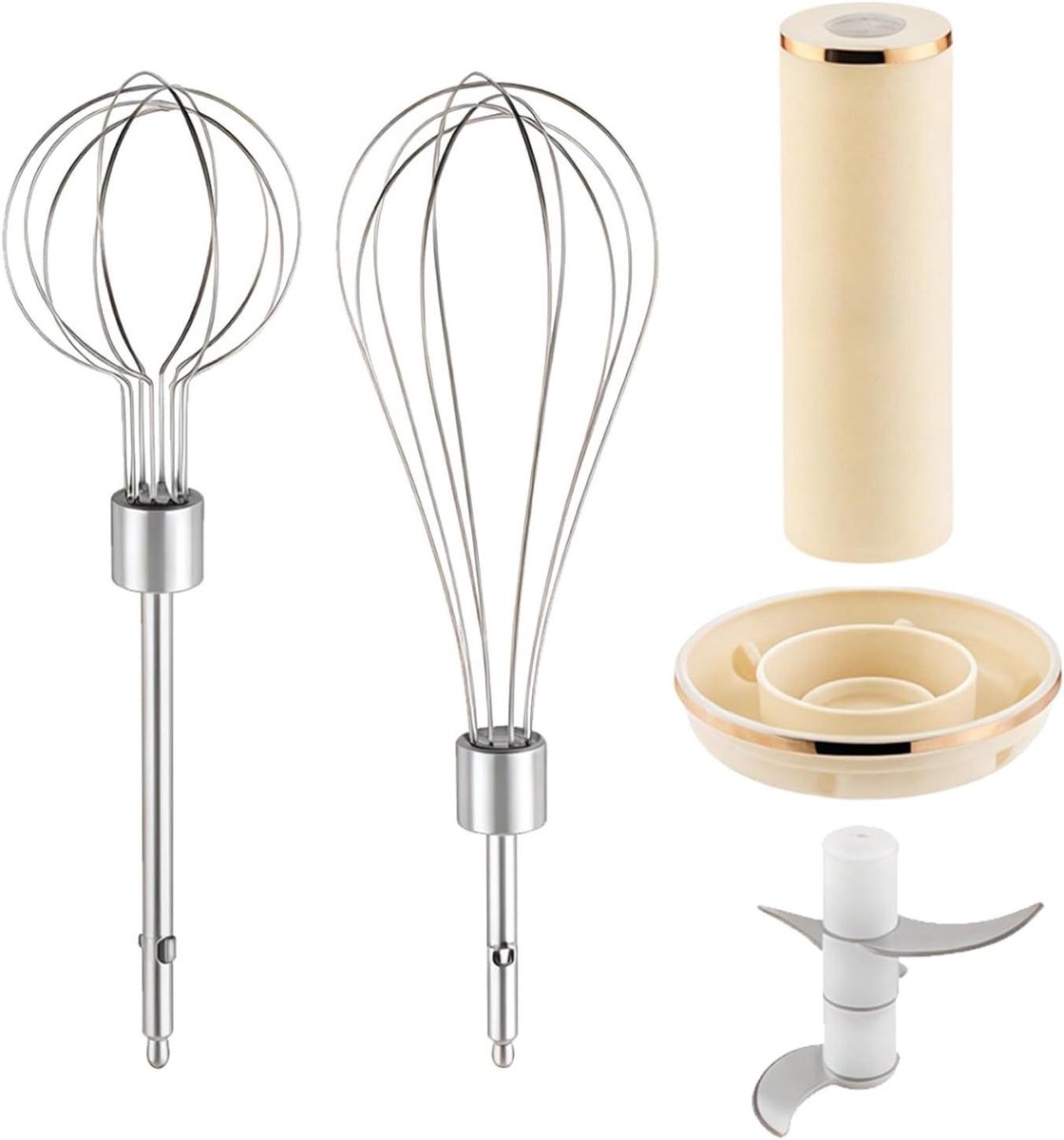 Draadloze Keukenmixer - Keukenapparaat - Eten Bereiden - 4-in-1 Functionaliteit - 155 x 155 x 10 cm - Beige