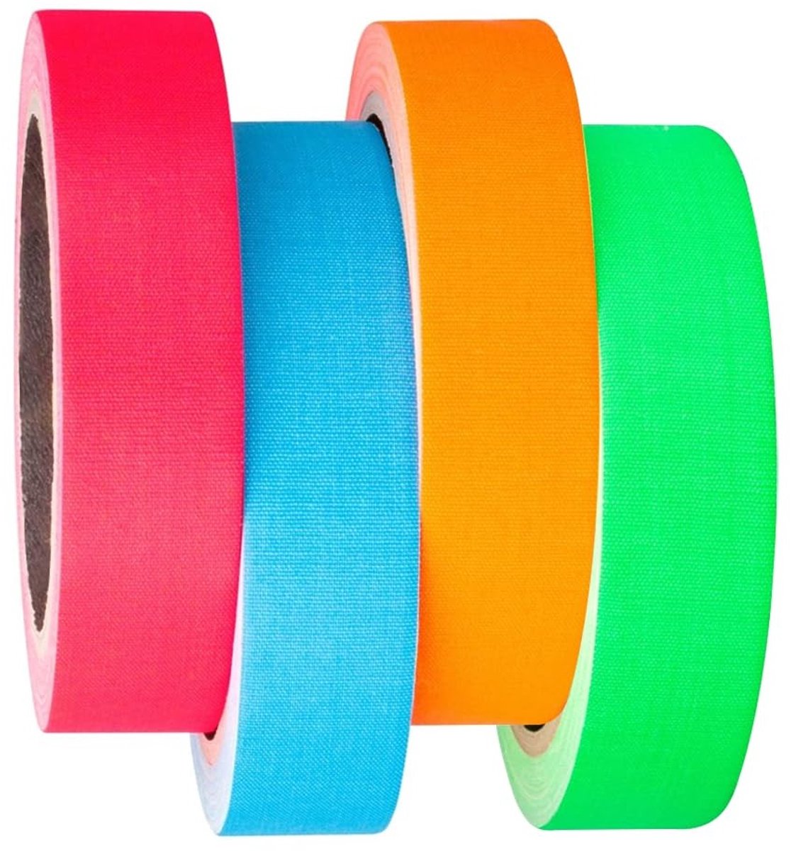 Lichtgevend plakband, 4 rollen fluorescerend tape van 5 m lang, zelfklevend voor veiligheid op trappen, muren en uitritborden