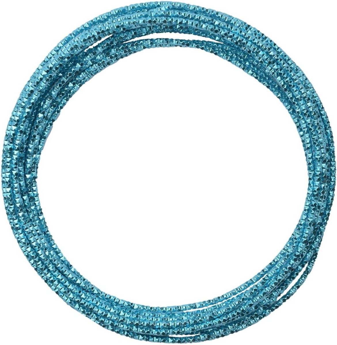 Aluminiumdraad - Flexibel metaaldraad - Sieraden maken - Gehamerd effect - 5 meter x 2 mm - Turquoise blauw