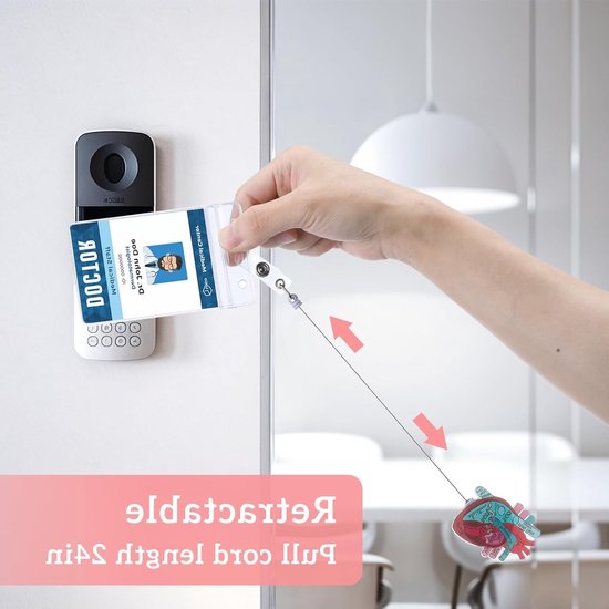 3-delige Hart Badge Reel met Draaibare Alligator Clip voor Flebotomie en Medisch Gebruik - Retractable Badge Reel Houder en Accessoires voor Zorgprofessionals van Merkloos — afbeelding 4