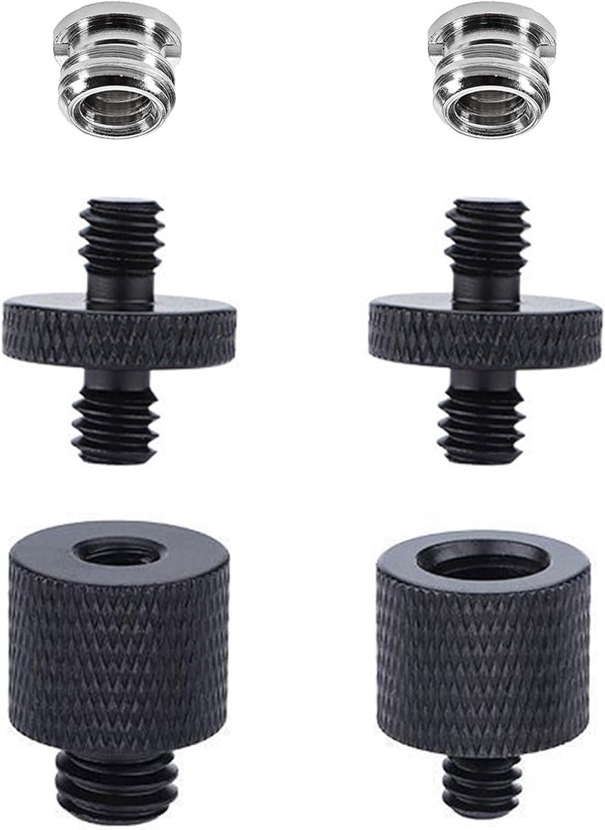 Tripod Thread Adapter 1/4 naar 3/8 Inch - Geschikt voor Camera's, Lampstands en Microfoons, Perfect voor Fotografie en Videoproductie