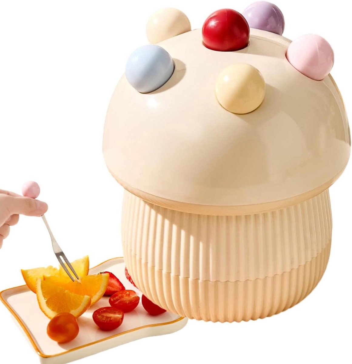Dessertvorkjes - Paddenstoelvorkjes - Desserts Serveren - Met Bewaarpotje - 6 Stuks - Romig