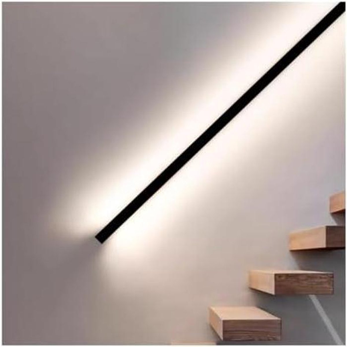 Verlichte Trapleuning - LED Handgreep - Veilig Lopen - Verstelbare Lengte - Tot 150 cm - Mat Zwart