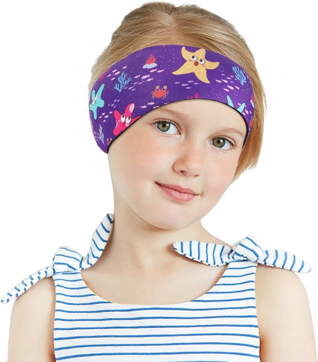 Zwemhoofdband voor kinderen en volwassenen, schattige zwemring, waterdichte oorbescherming, maat S voor 1-2 jaar, maat M voor 3-9 jaar, maat L voor oudere kinderen