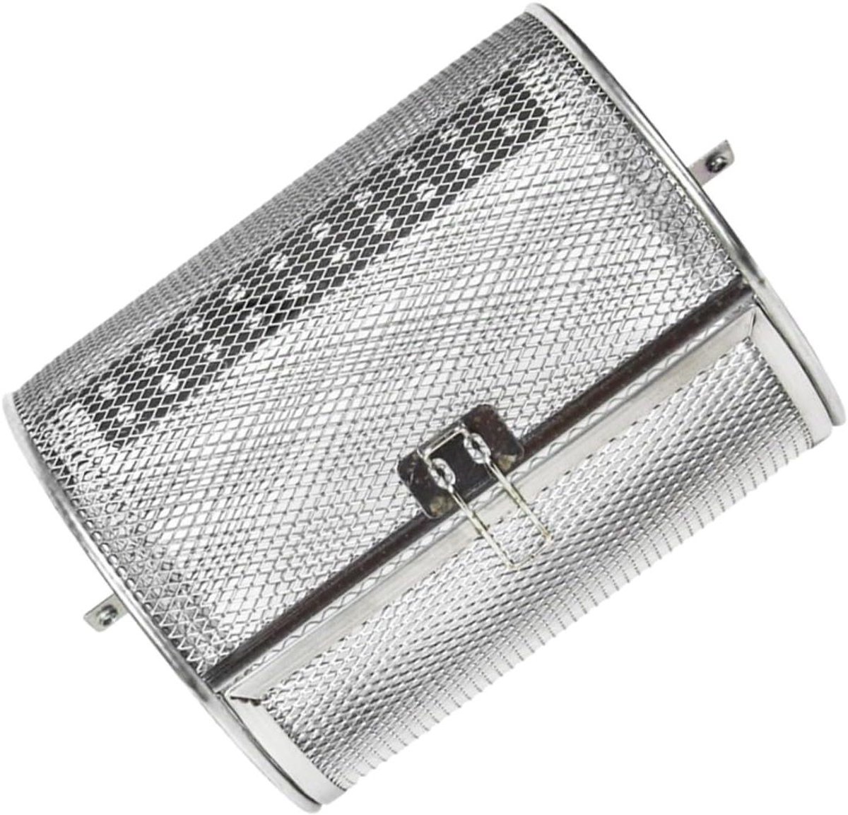 Grillmand - Barbecue Kooi - Huishoudelijk Roosteren - Universeel Roterend Ontwerp - 18 x 14 x 14 cm - Zilver