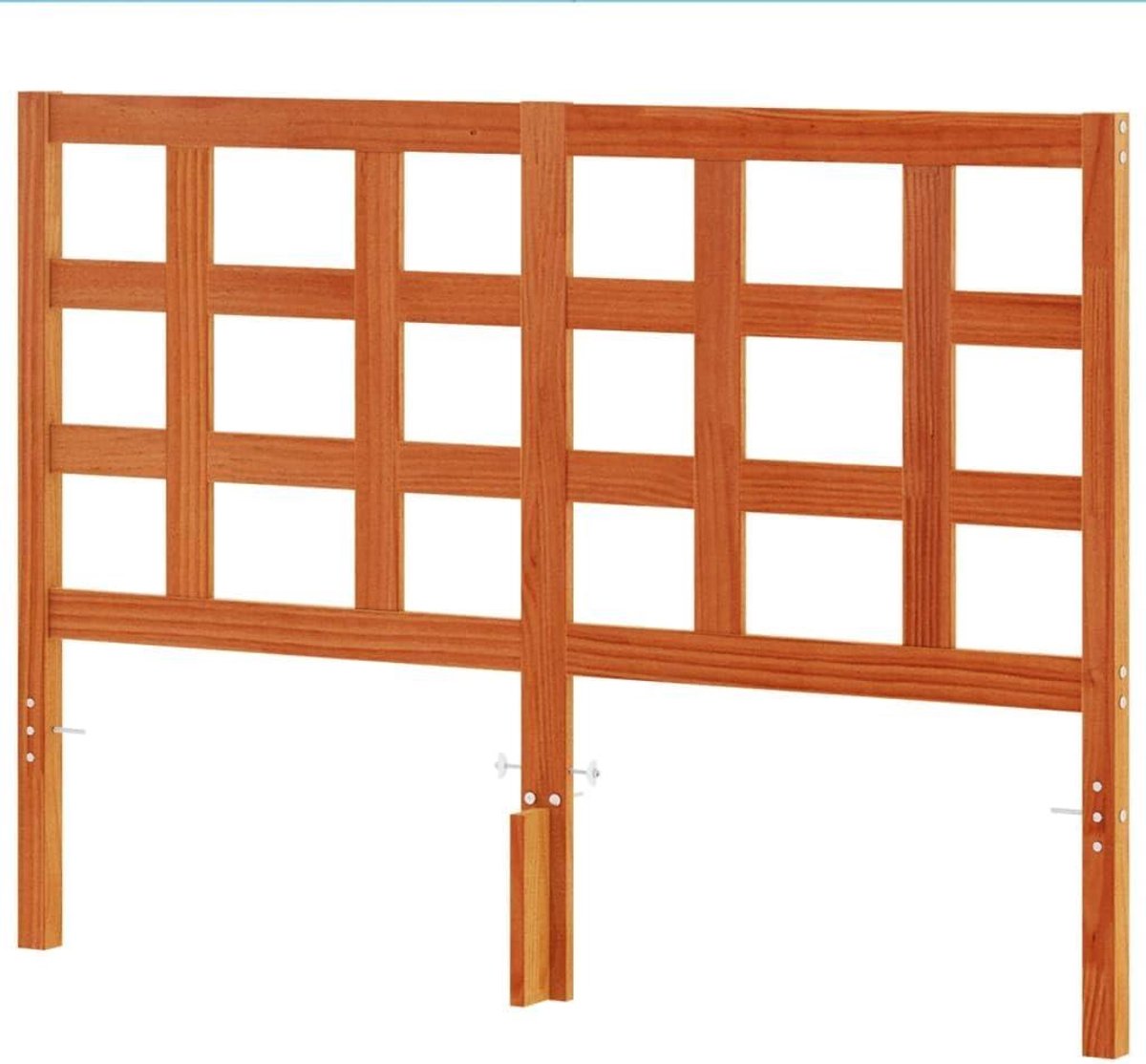 Houten hoofdbord - Bedachterwand - Slaapkamer decoratie - Massief grenenhout - 140 cm breed - Bruin