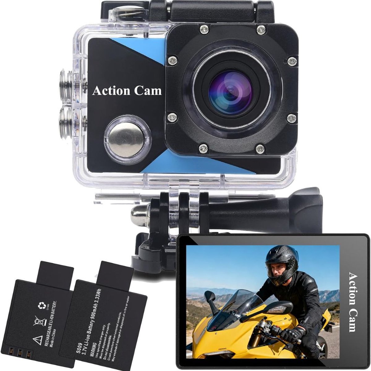 TopChoice® Onderwater Camera - Action cam - Sportcamera - 1080p - Zwart