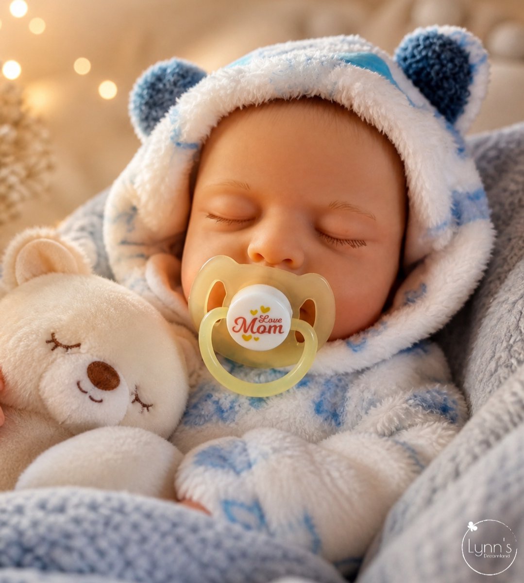 Reborn Baby Pop 'Nick' - 50 cm - Soft vinyl - Met beer outfit en accessoires - In geschenkdoos — afbeelding 2