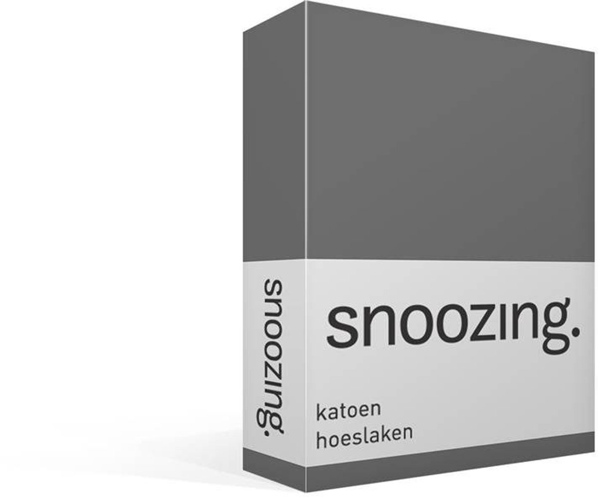 Snoozing Katoen - Hoeslaken - Lits-jumeaux - 160x210 cm - Antraciet