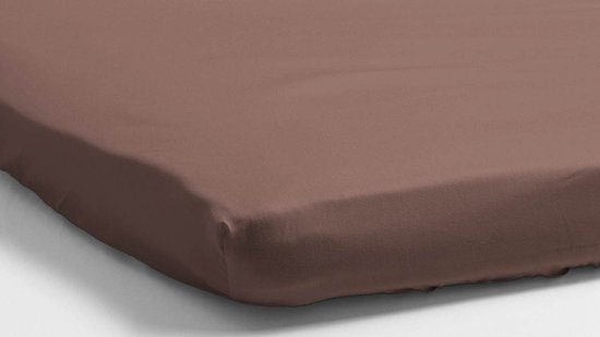 Snoozing - Katoen-satin - Topper - Hoeslaken - Double - 140x220 cm - Taupe