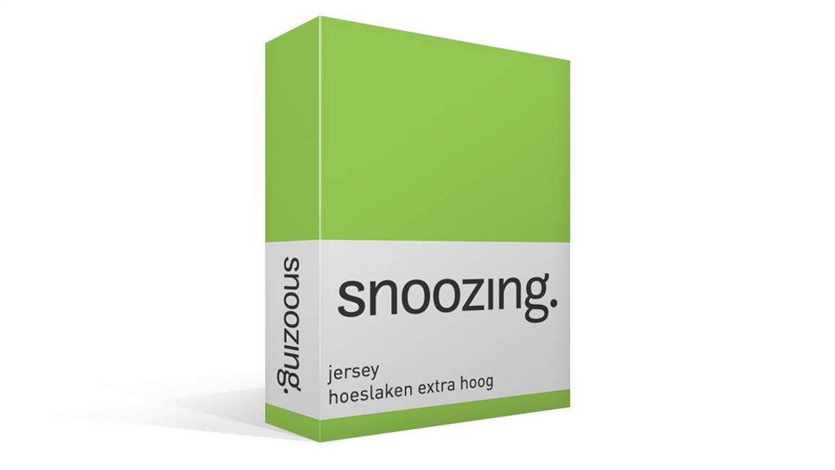 Snoozing Jersey - Hoeslaken Extra Hoog - 100% gebreide katoen - 90x210/220 cm - Lime