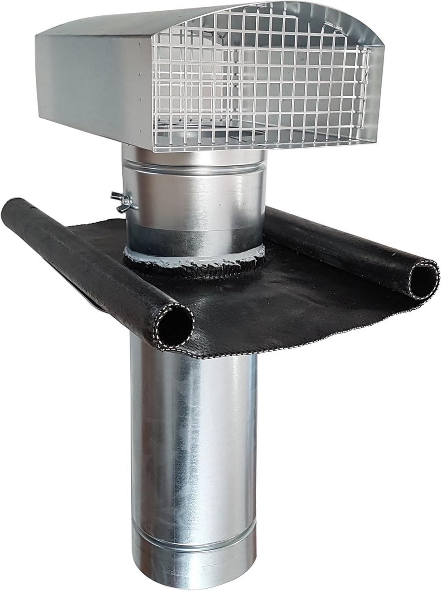 Dakdoorvoer - Dakkap Ventilatie - Lucht Afvoeren - Geïntegreerd Vogelrooster - Ø 315 mm - Verzinkt