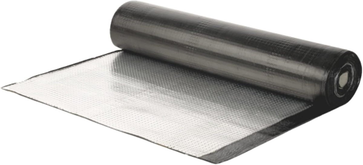 Bitumen Dekvloer - Rol Aluminium - Dakbedekking Tuin - Hoge Sterkte - 5 x 1 m - Wit Gelakt