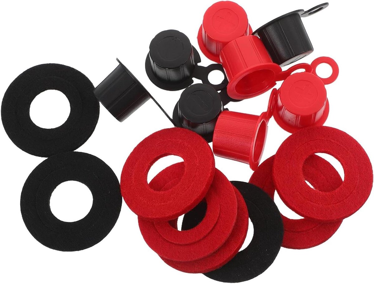 Accupool Viltpads - Batterij Beschermers - Corrosie Voorkomen - Isolerende Eigenschappen - Diverse Kleuren - Rood Zwart