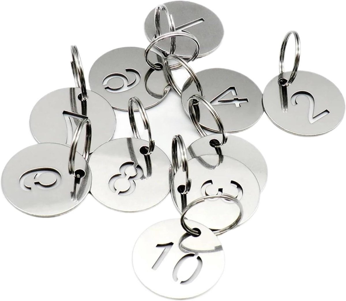 Cijferetiketten - Nummerstickers - Adresweergave - Permanente Bevestiging - 30 mm rond - Zilver