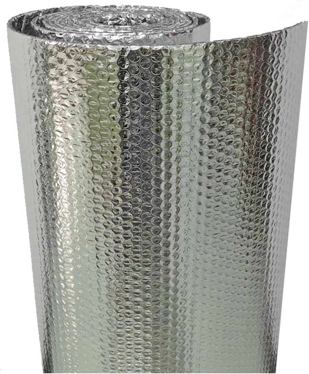 Zelfklevende Isolatie - Warmtefolie Bellen - Energie Besparen - Dubbellaags Schuim - 1 x 9m - Zilver