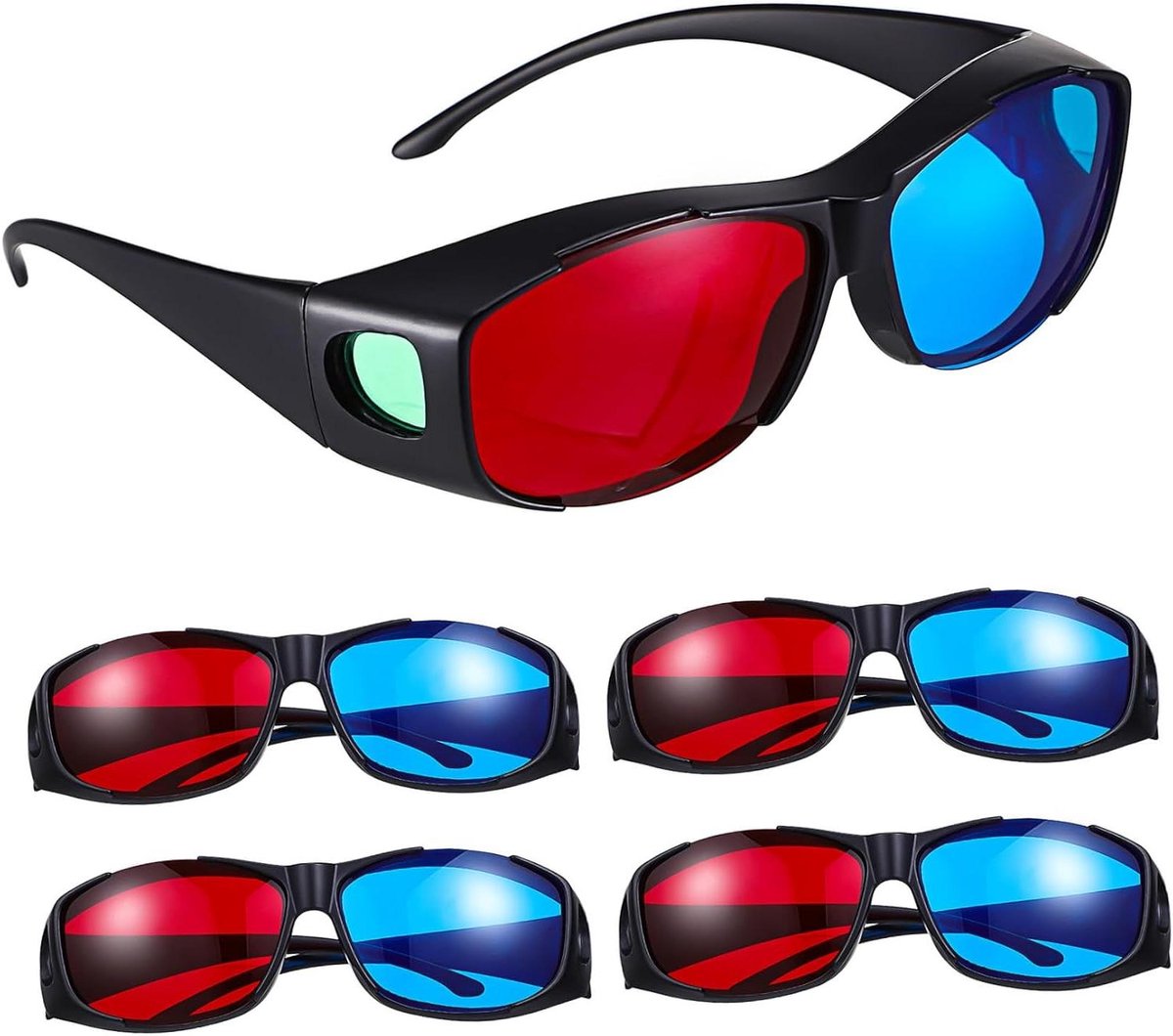 3D Brillen - Anaglyph Bril - Film Kijken - Helder Effect - 5 Stuks - Rood Blauw