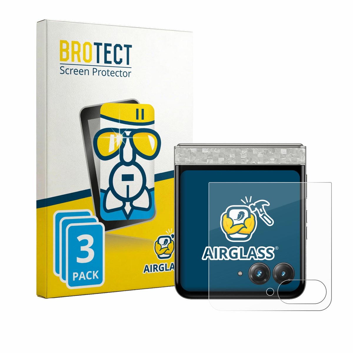 Screenprotector 3 Stuks voor Motorola Razr 70 (Achterdisplay) Beschermglas transparant