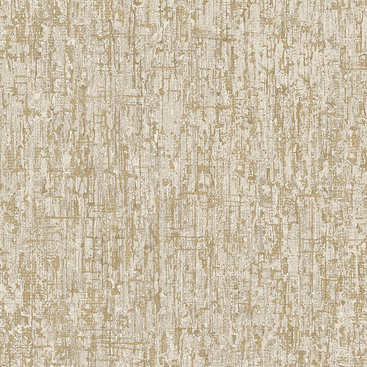 Structuur behang Profhome SA524075-DI vliesbehang hardvinyl warmdruk in reliëf gestempeld in spachtelputz look en metalen accenten beige parelmoer-goud zijdegrijs crèmewit 5,33 m2