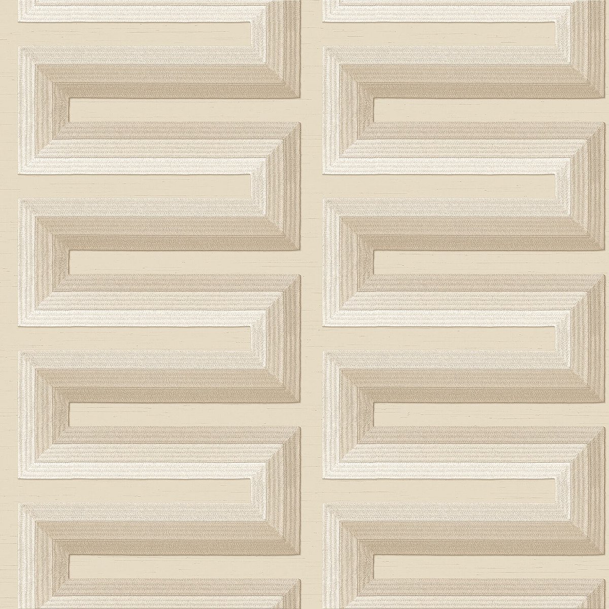 3D behang Profhome RE521072-DI vliesbehang hardvinyl warmdruk in reliëf gestempeld met geometrische vormen glimmend ivoor crèmewit parelmoer-grijs 5,33 m2