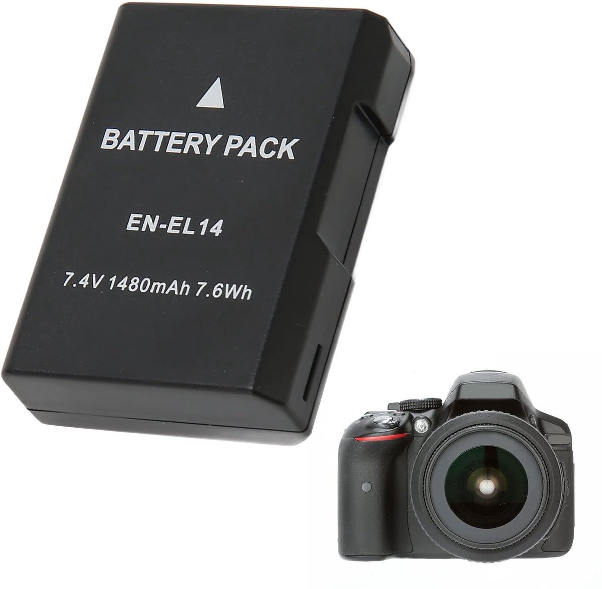 Allecto - Lithium Ion Accu - 1480mAh EL14 - Geschikt voor Nikon Camera's - D5300 D3200 D5200 D3400 D5600 D3500 D3300 D3100 - Oplaadbare Accu - Kle