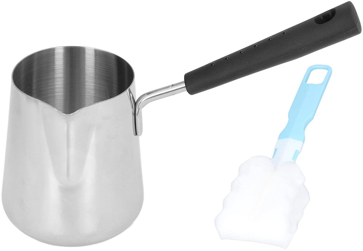 Boterpan Koffie Koffiepot, Turkse Koffiepot Inductiekookplaat Turks Koffiezetapparaat Inductie Koffieverwarmer Melk 350 Ml Mini Roestvrijstalen Boterverwarmer Roestvrijstalen