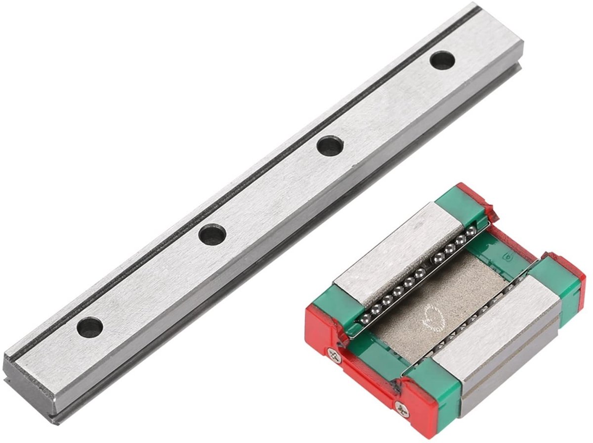 Allecto - Miniatuur Lineaire Rail - Railgeleider 12 Mm - Kogelvergrendeling - 100mm - Schuifblok - Geschikt voor Precisie Toepassingen - Compact Mode