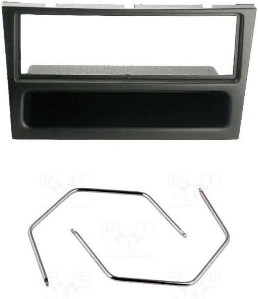 Autoradio inbouwset - Radiopaneel frame - Auto-audio installatie - Met opbergvak - 118 mm hoogte - Zwart